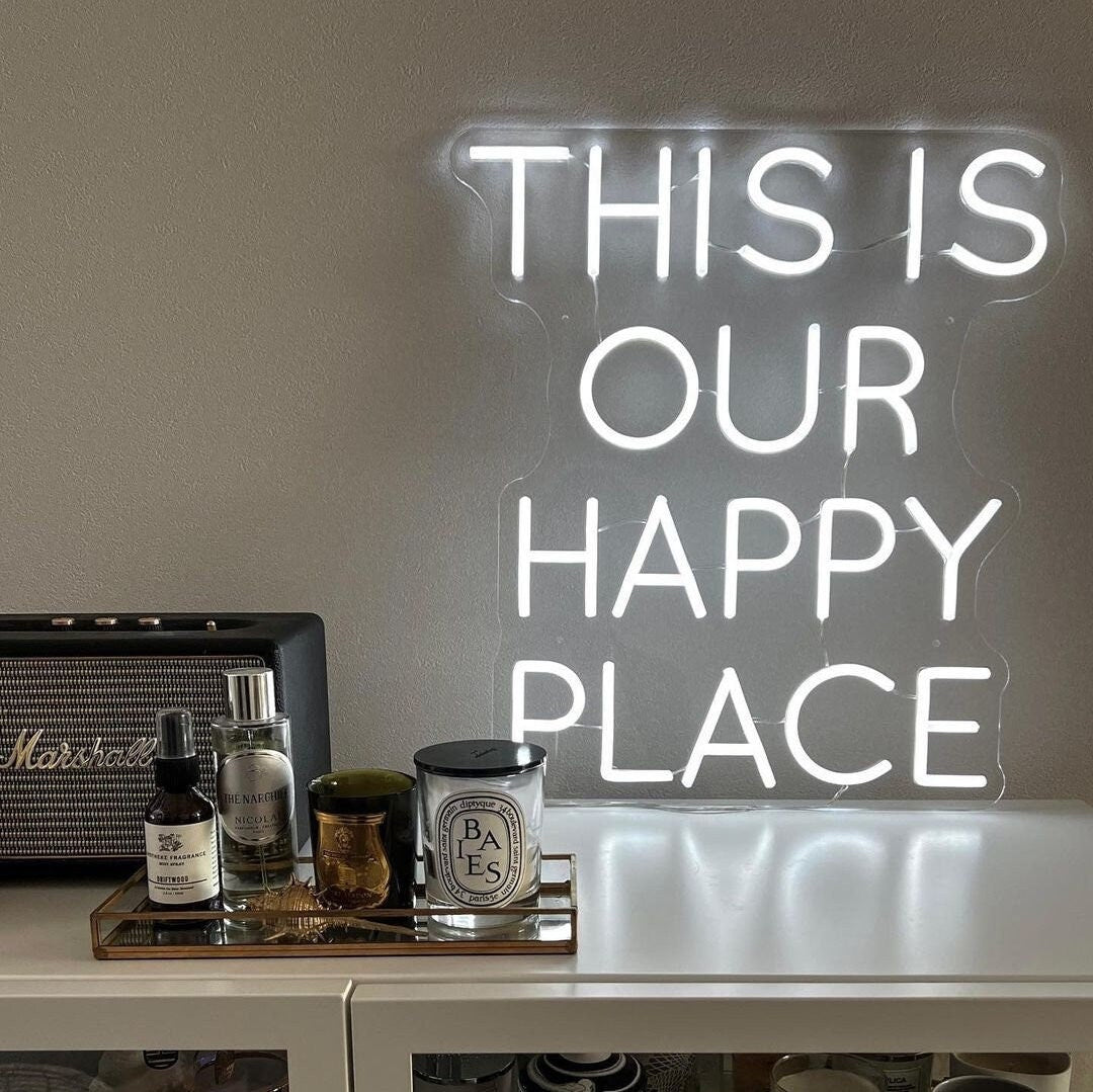 Buy "This is our Happy Place" LED neon sign NeonWords