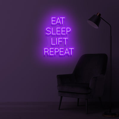 "EAT SLEEP LIFT REPEAT" LED Neonschild