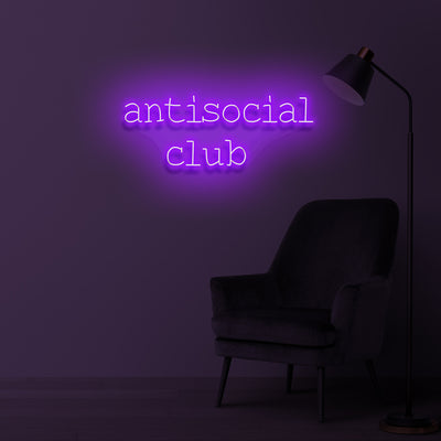 "ANTISOCIAL CLUB" LED Neonschild