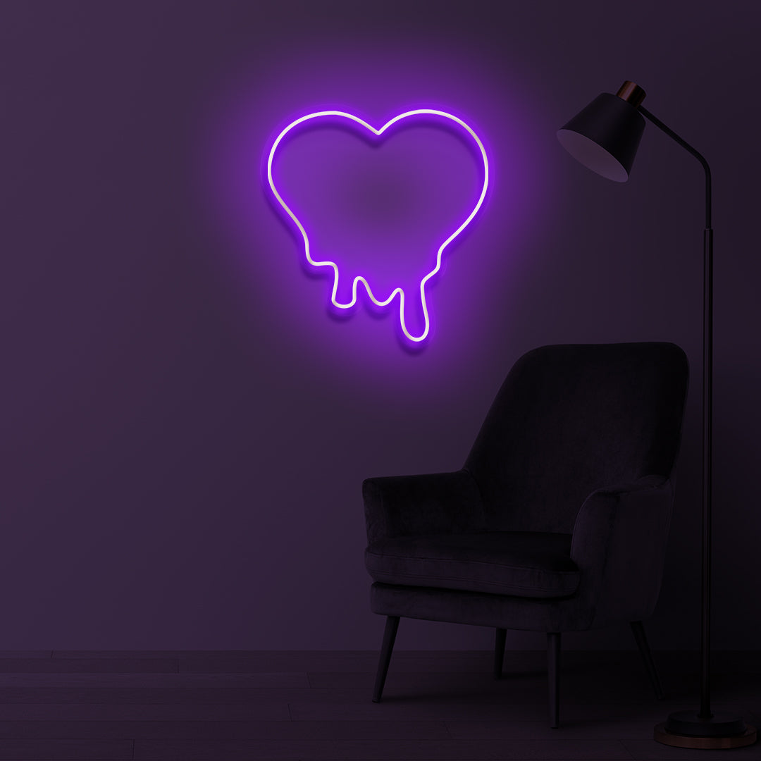"MELTED HEART" LED Neonschild