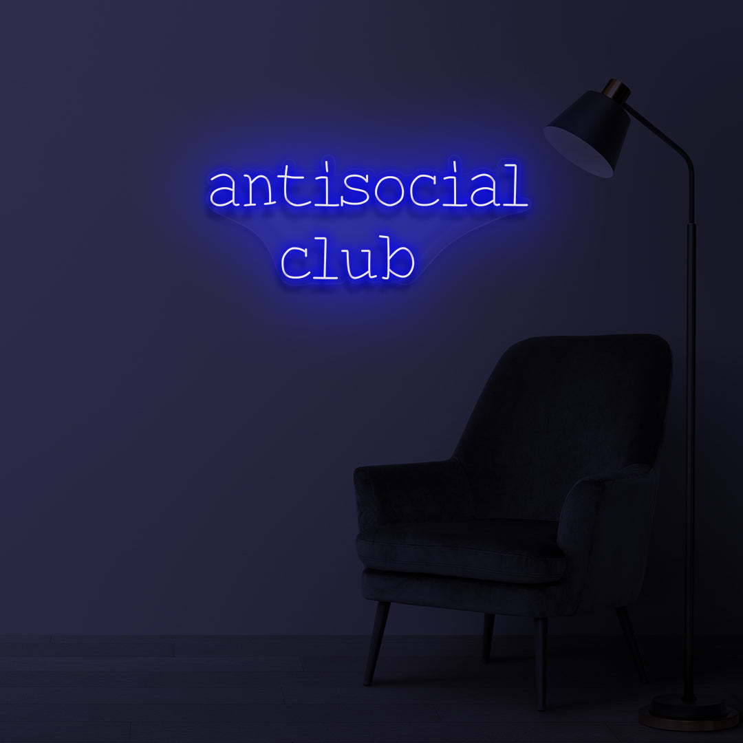 "ANTISOCIAL CLUB" LED Neonschild