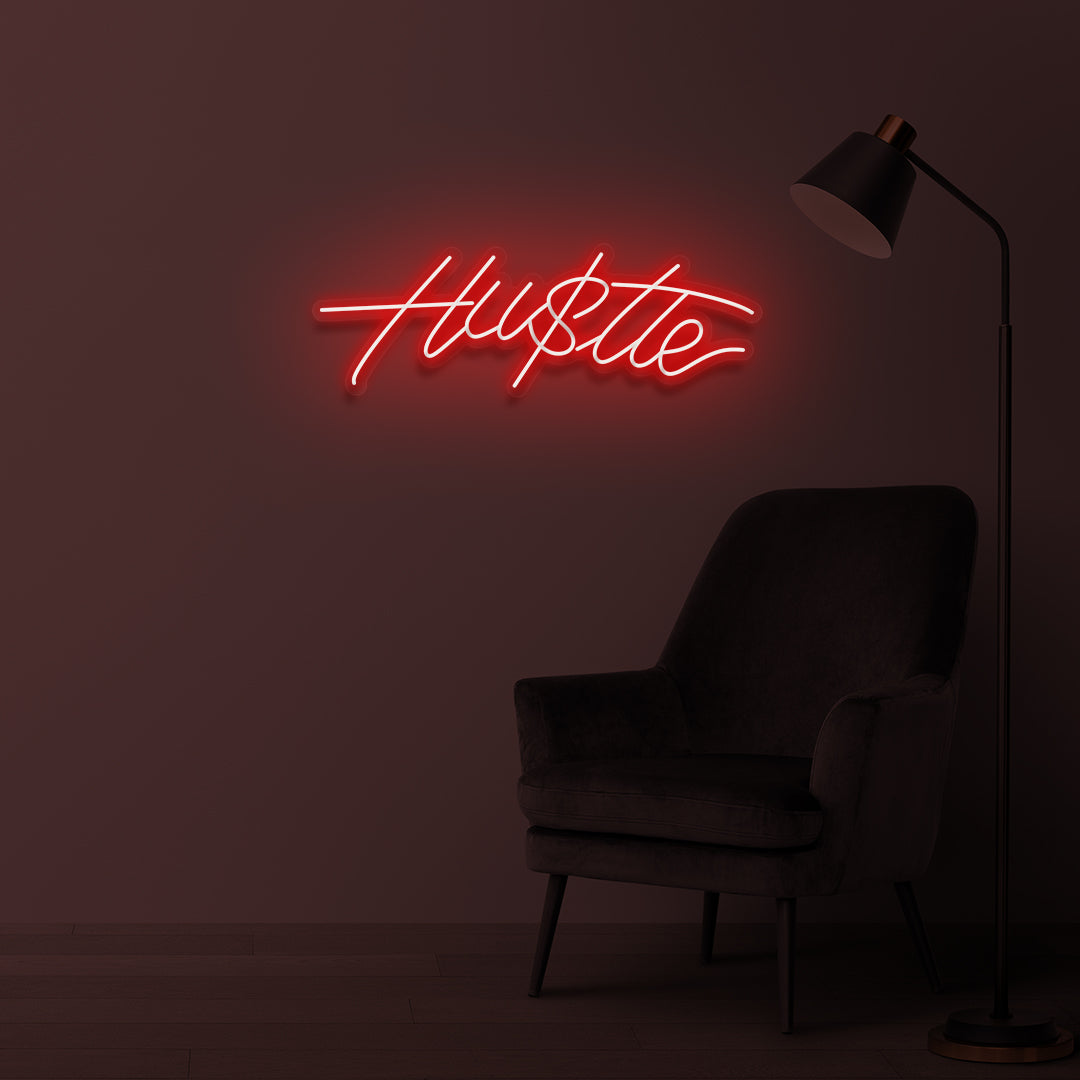 "HUSTLE" LED Neonschild
