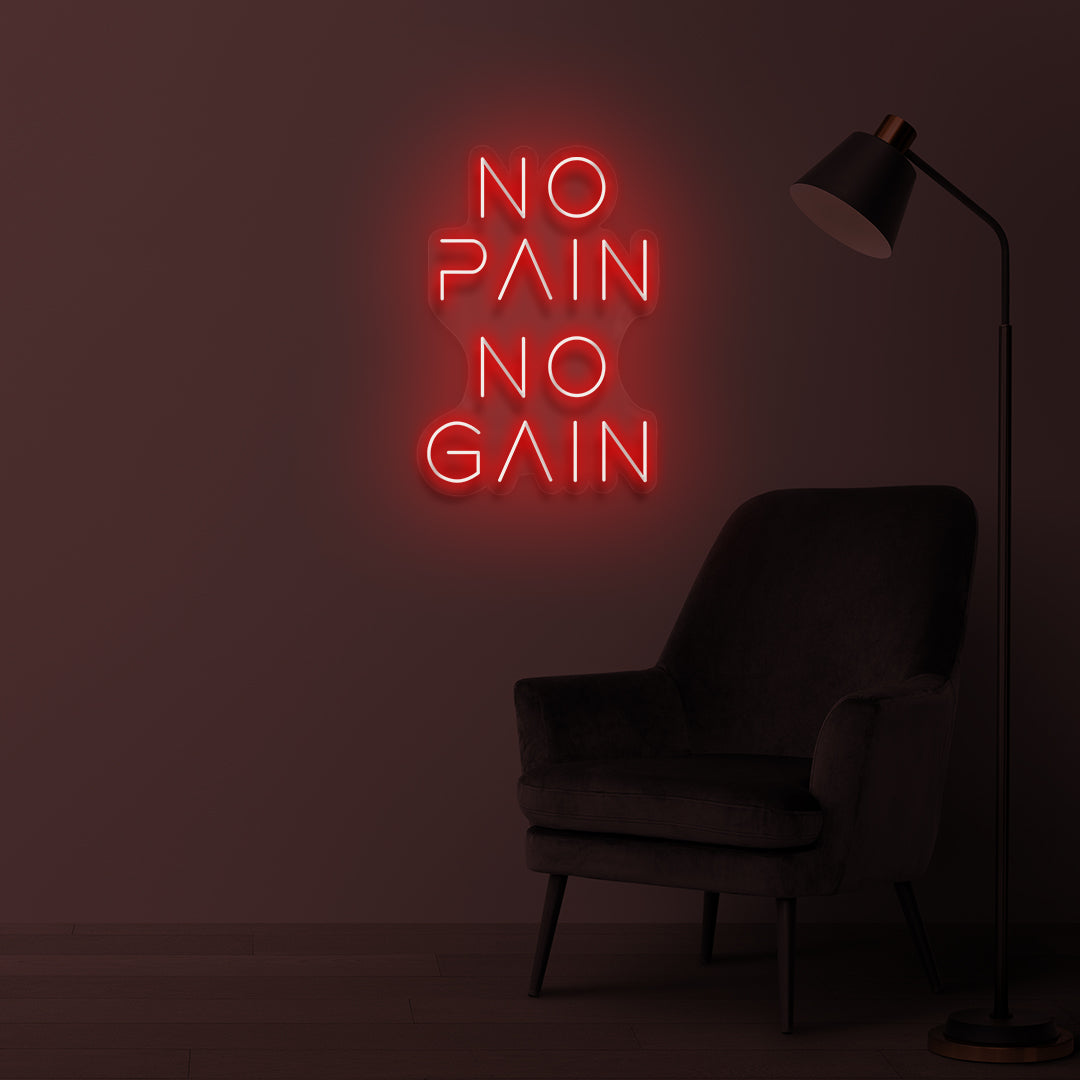"NO PAIN NO GAIN" LED Neonschild