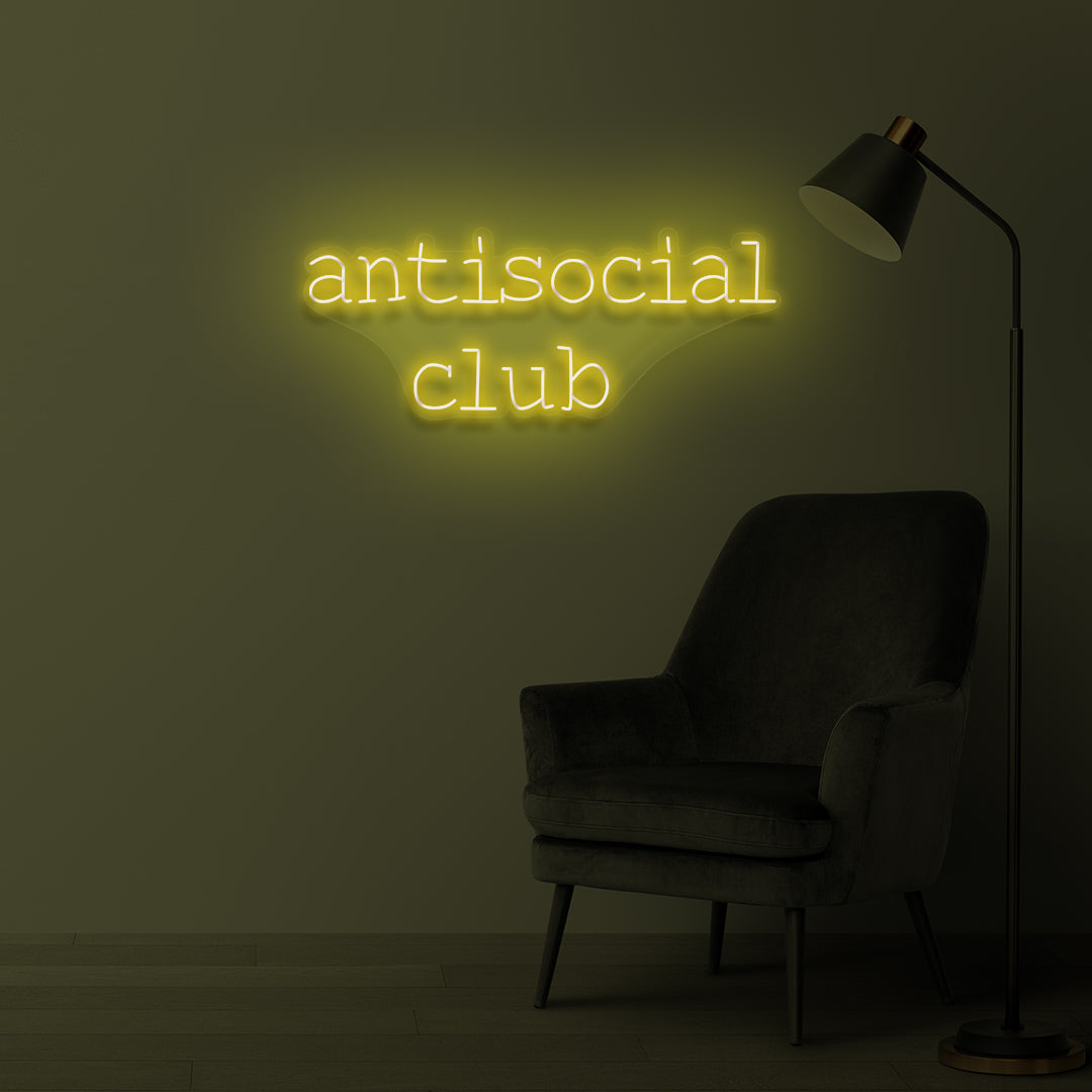 "AntiSocial Club" LED neon sign