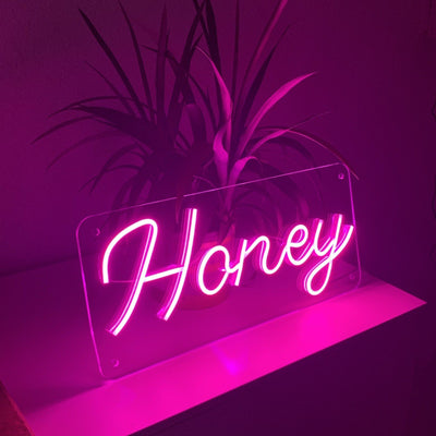"Honey" neon sign / box