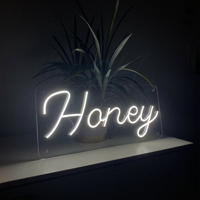 "Honey" neon sign / box