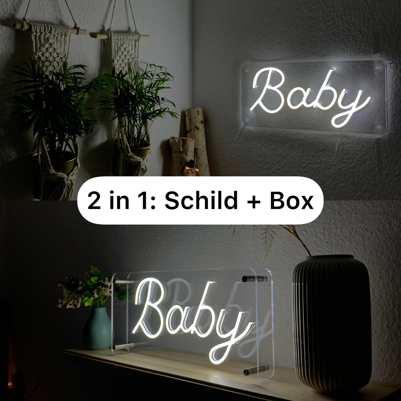 "Baby" neon sign / box